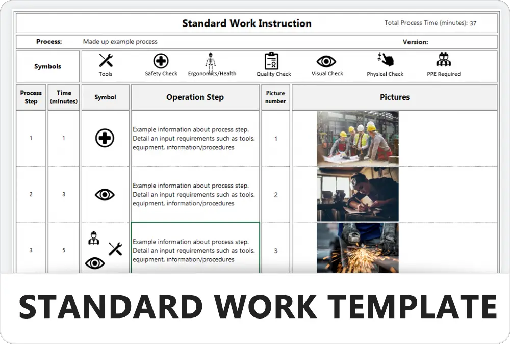 Standard Work Instructions Template (Excel) Learn Lean Sigma