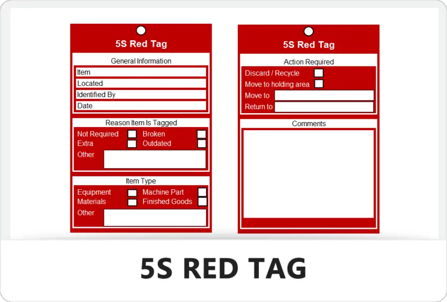 5S Red Tag Template - Learn Lean Sigma